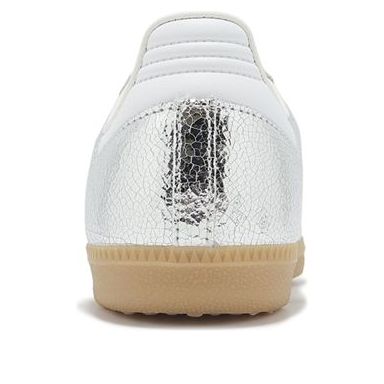 Adidas Silver Metallic Cracked Leather