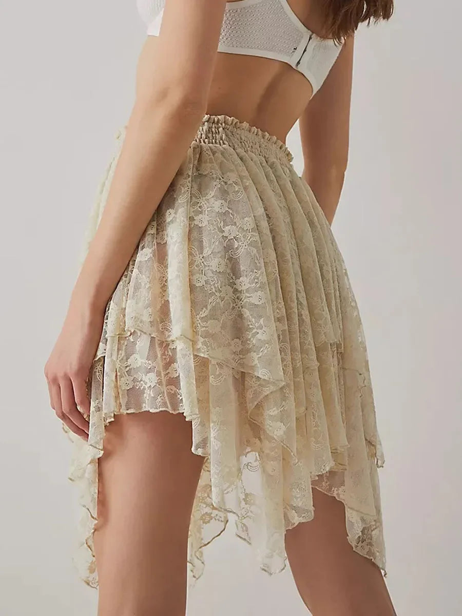 Ivory Floral Skirt
