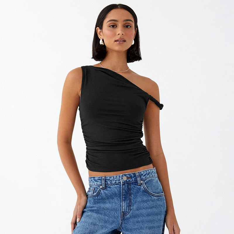 Off Shoulder Side Rushed Top