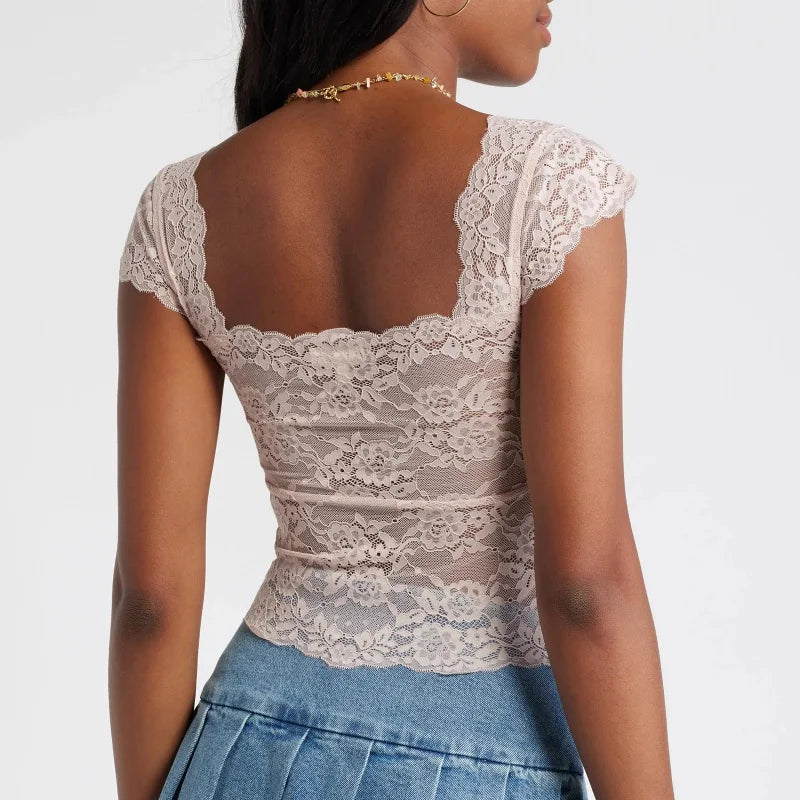 Cap Sleeve Lace Top