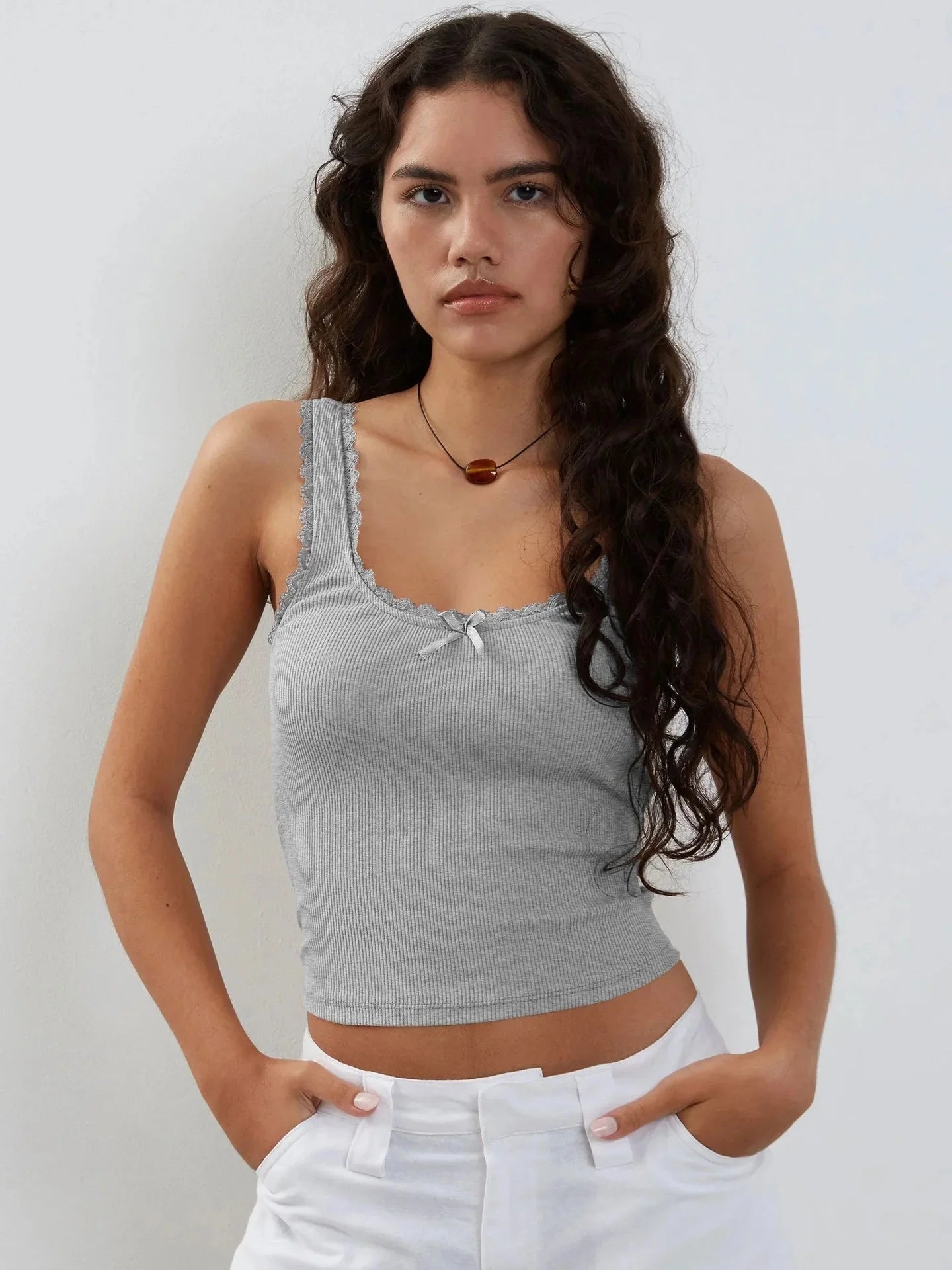 Lace-Trimmed Tank Top