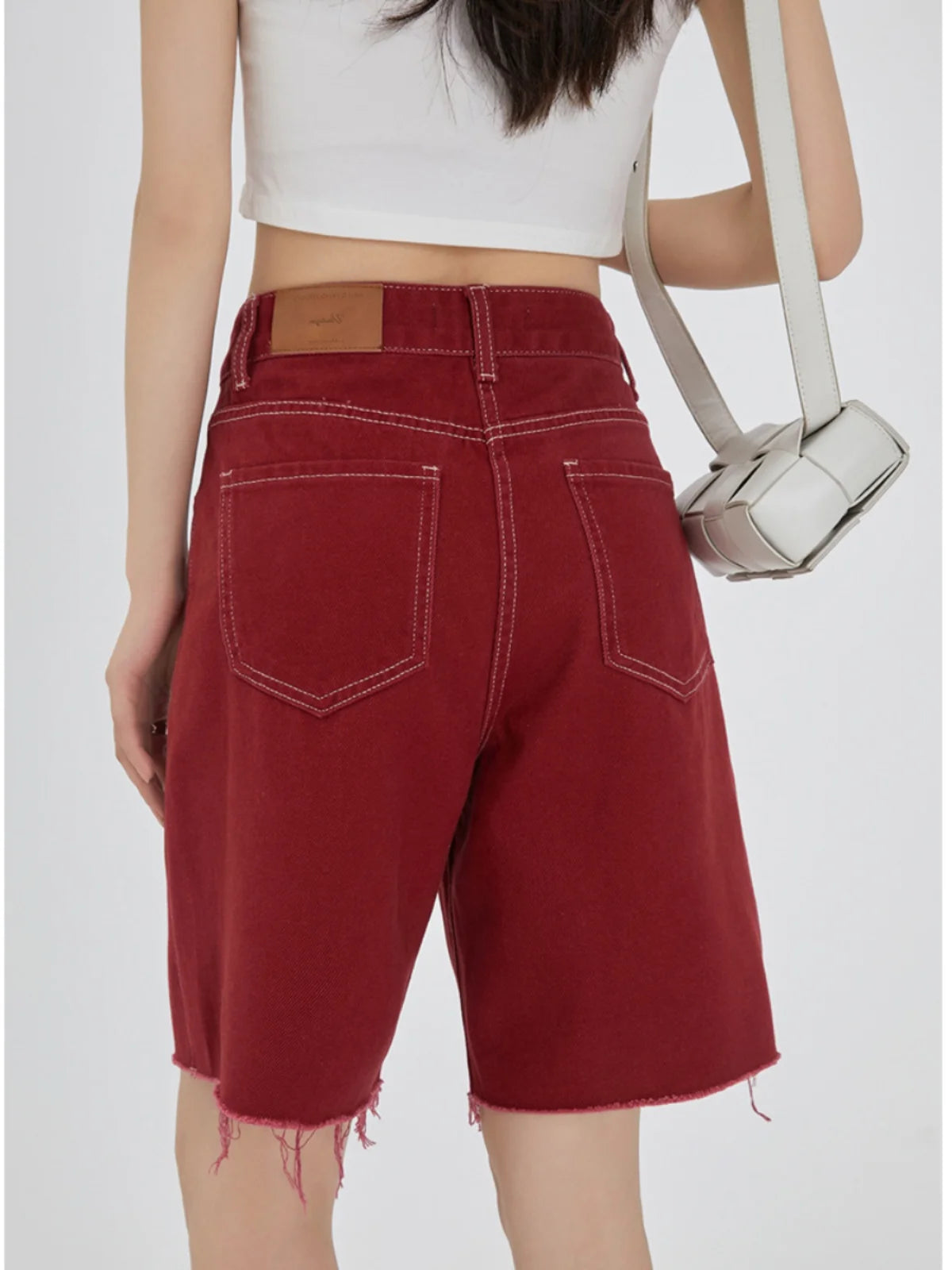 Red Denim Short