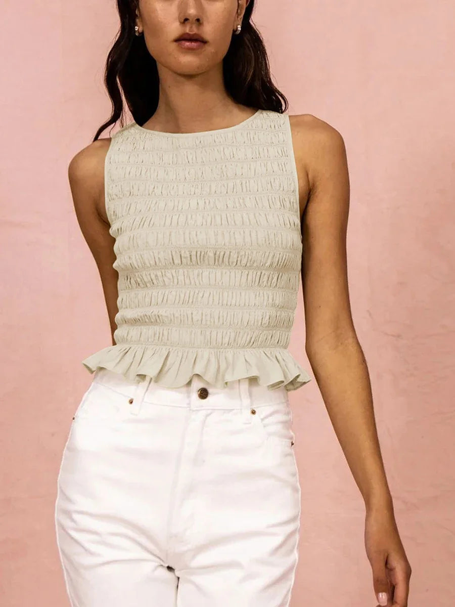 Smocked Peplum Tank