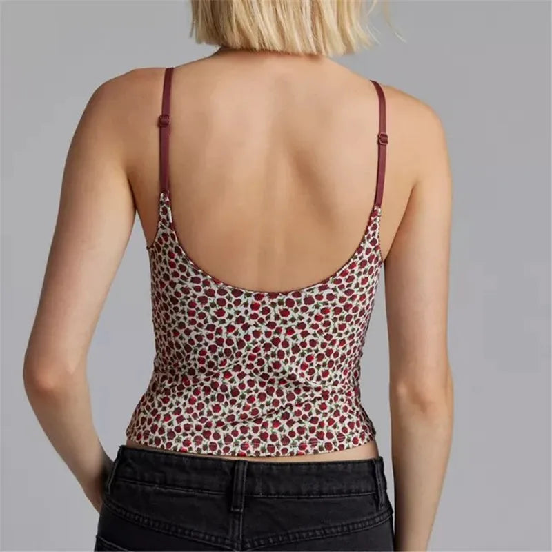 Red Roses Mesh Cami