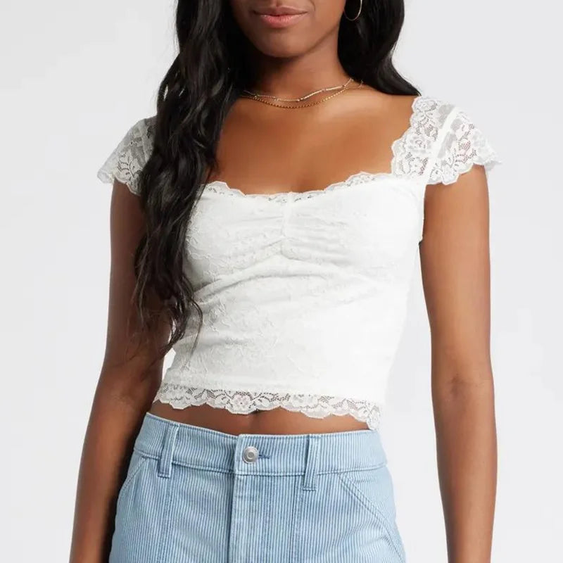 Cap Sleeve Lace Top