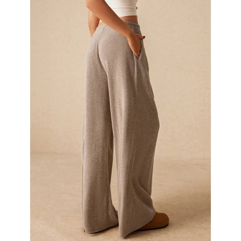 Flowy Drawstring Wide-Leg Pants