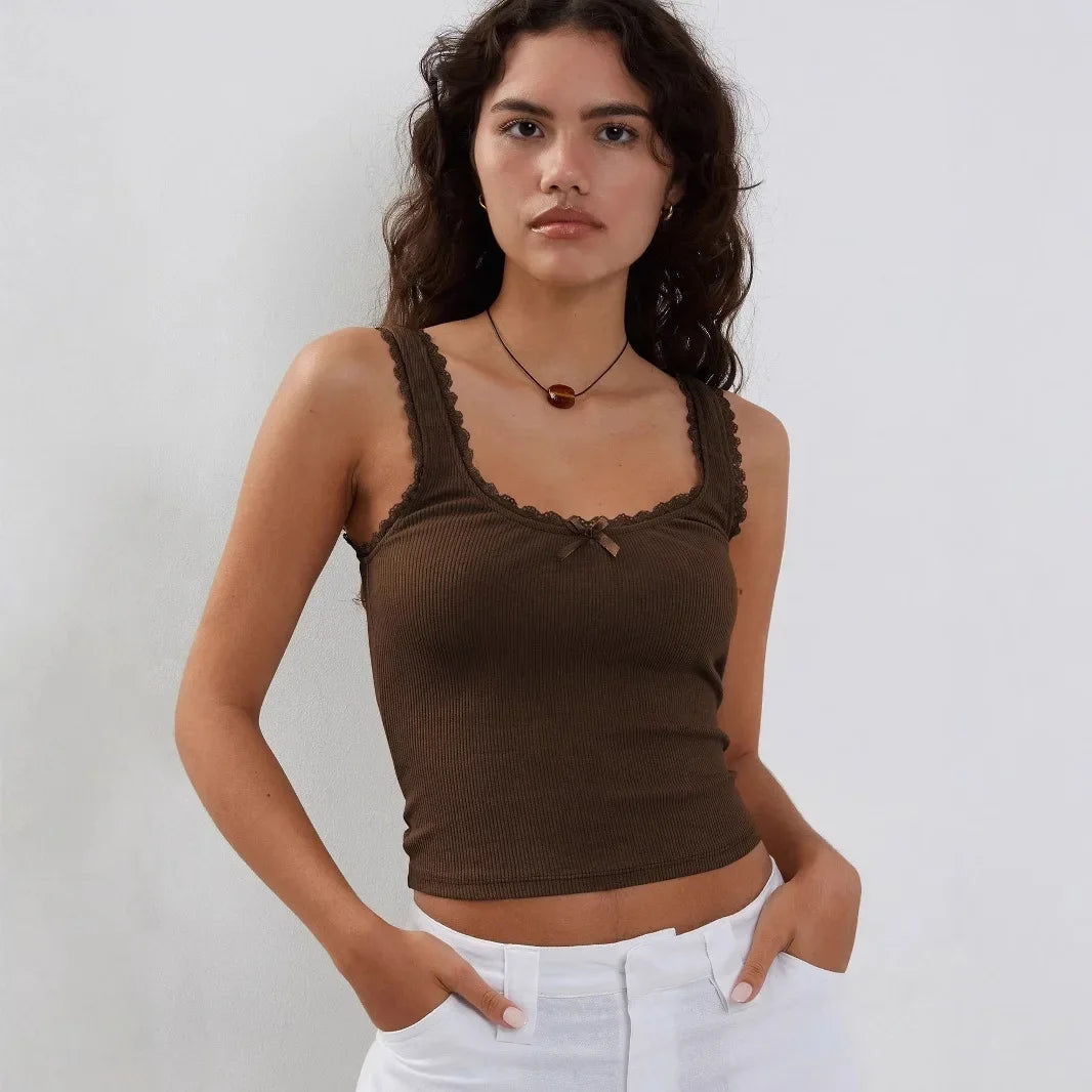 Lace-Trimmed Tank Top