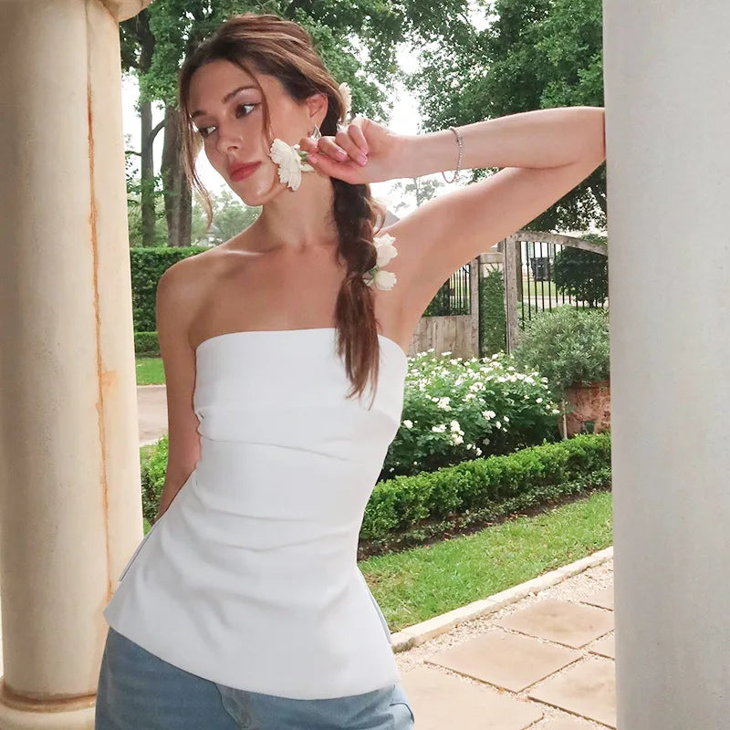 Shoulder Knit Tube Top