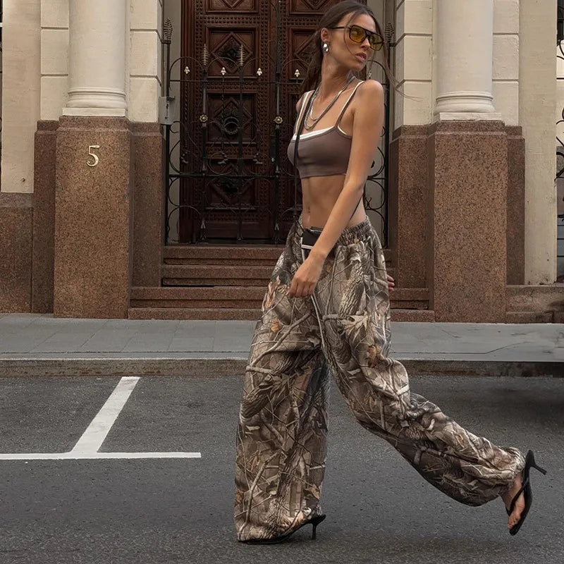 Brown Camouflage Baggy Pants