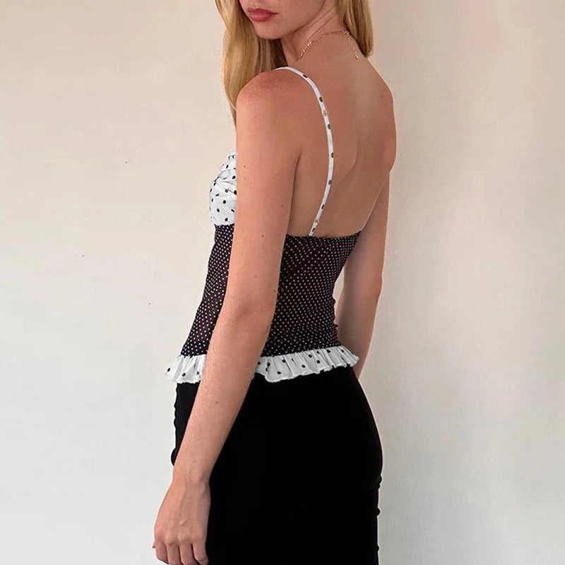 Polka Dot Spaghetti Strap Top