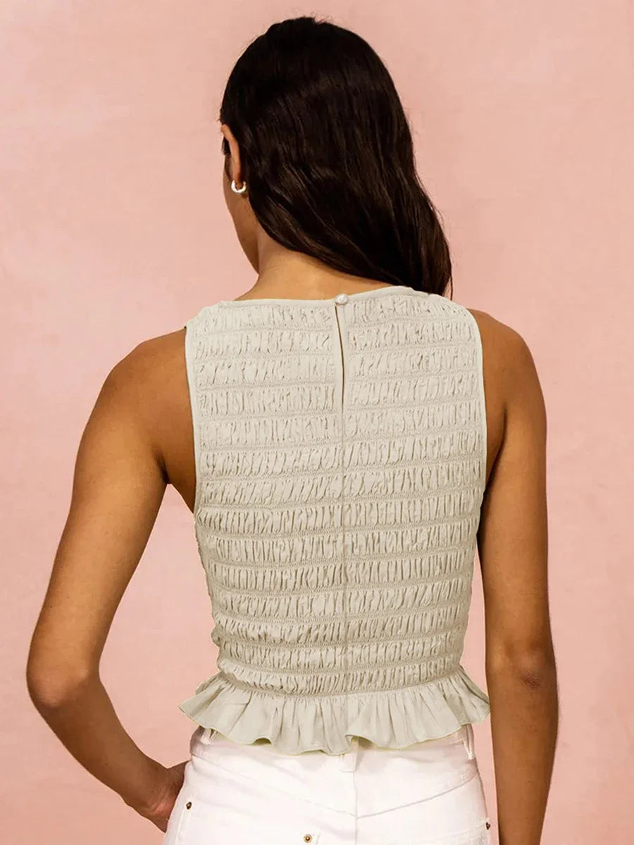 Smocked Peplum Tank