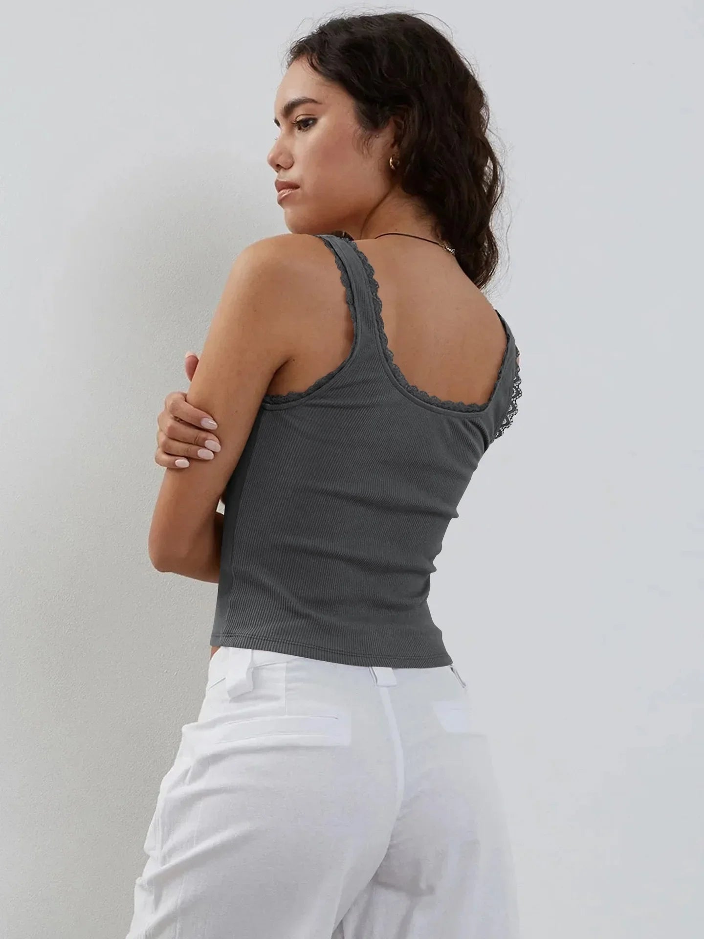 Lace-Trimmed Tank Top
