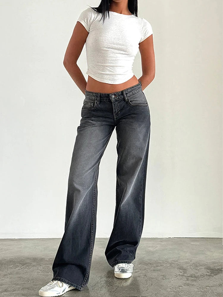 Washed Grey Baggy Denim