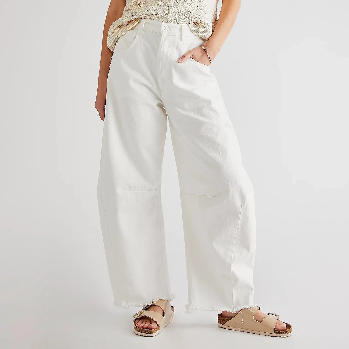 White Barrel Jeans