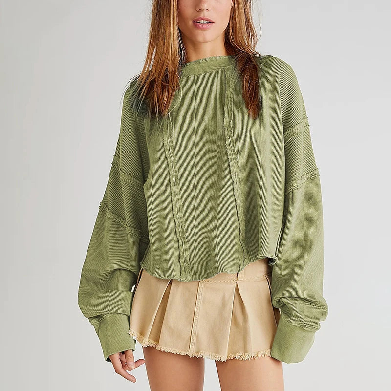 Waffle Long Sleeve Sweater