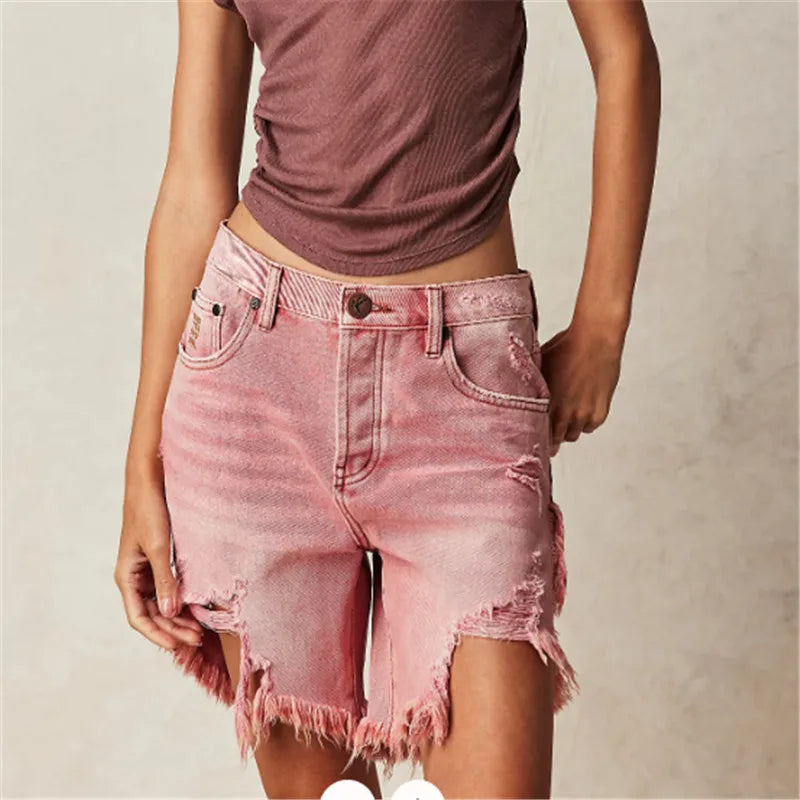 Ripped Pink Denim