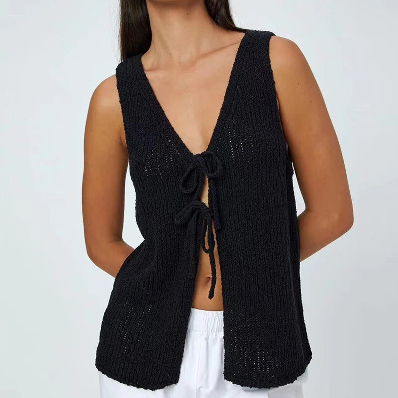 Tie-Front Knit Top
