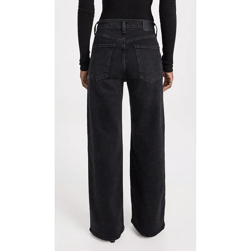 Black Comfort Wide Leg Jeans