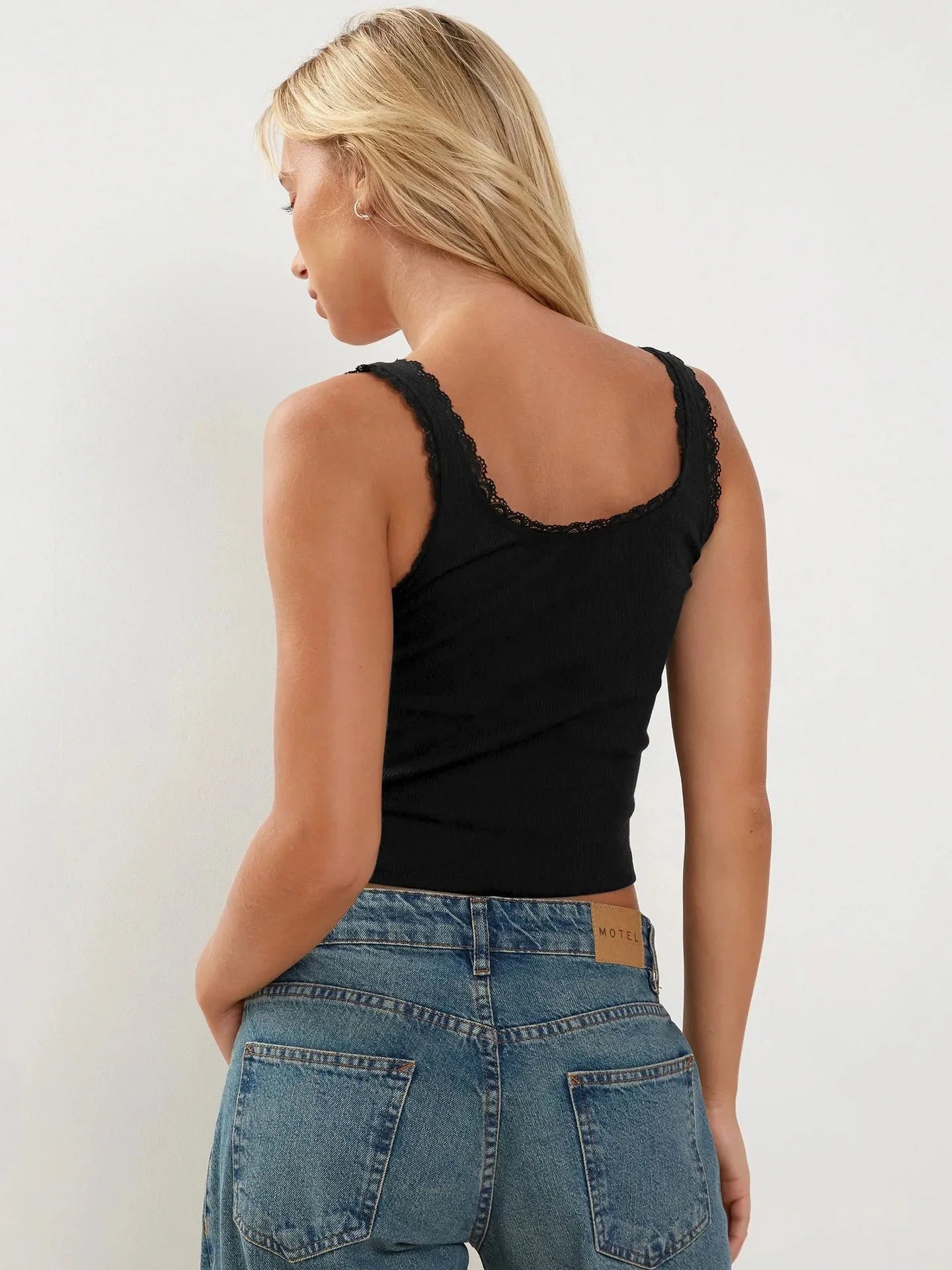 Lace-Trimmed Tank Top