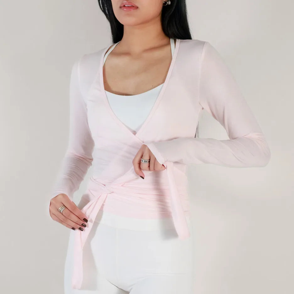 V-Neck Long-Sleeve Wrap Top
