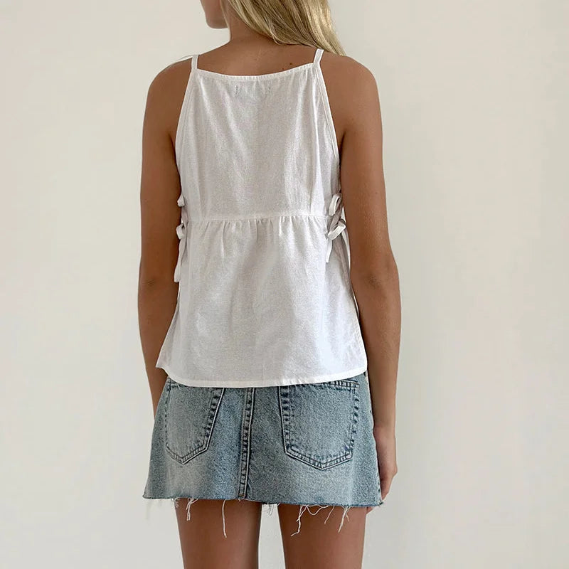 Side Lace Tie-Up Top