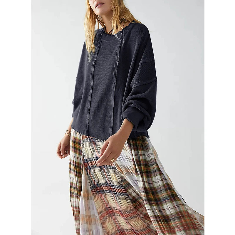 Waffle Long Sleeve Sweater
