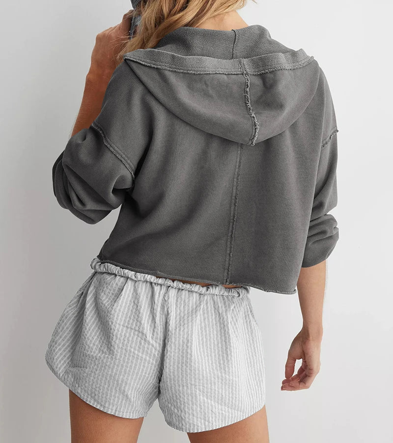 Cropped Pullover Sweatshirt