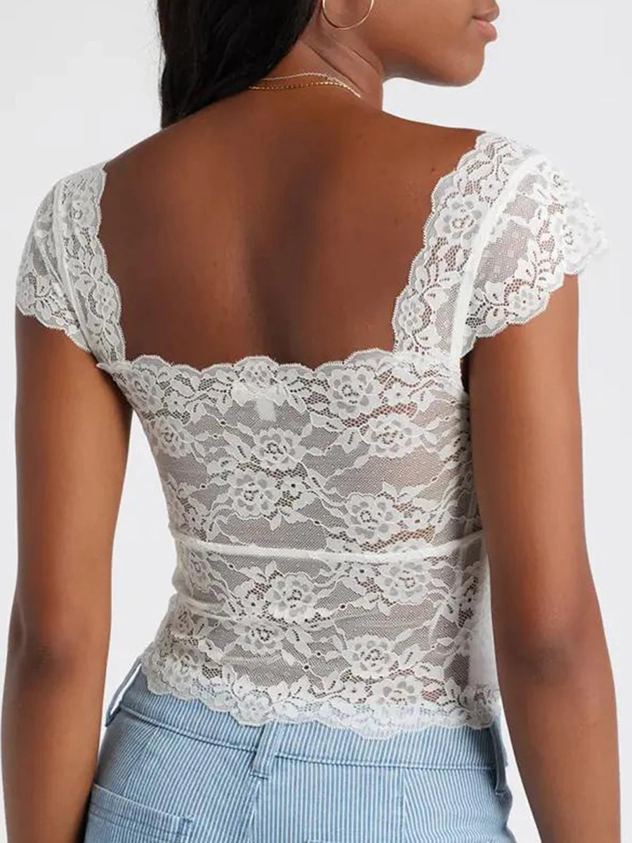 Cap Sleeve Lace Top
