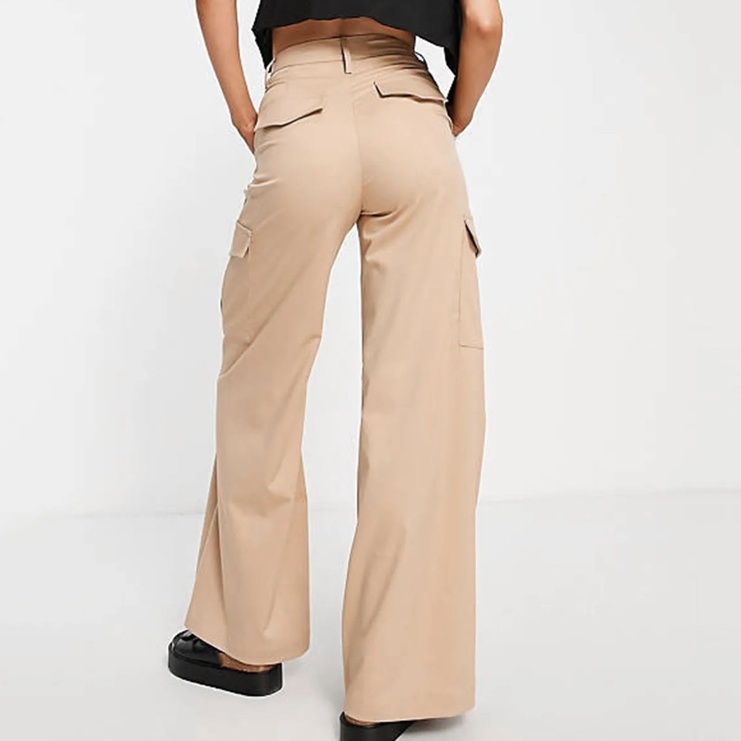 Khaki Flap Pocket Cargo Pants