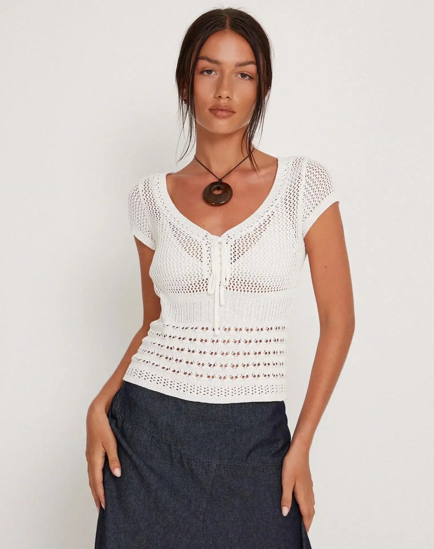 Crochet Tie-Front Top