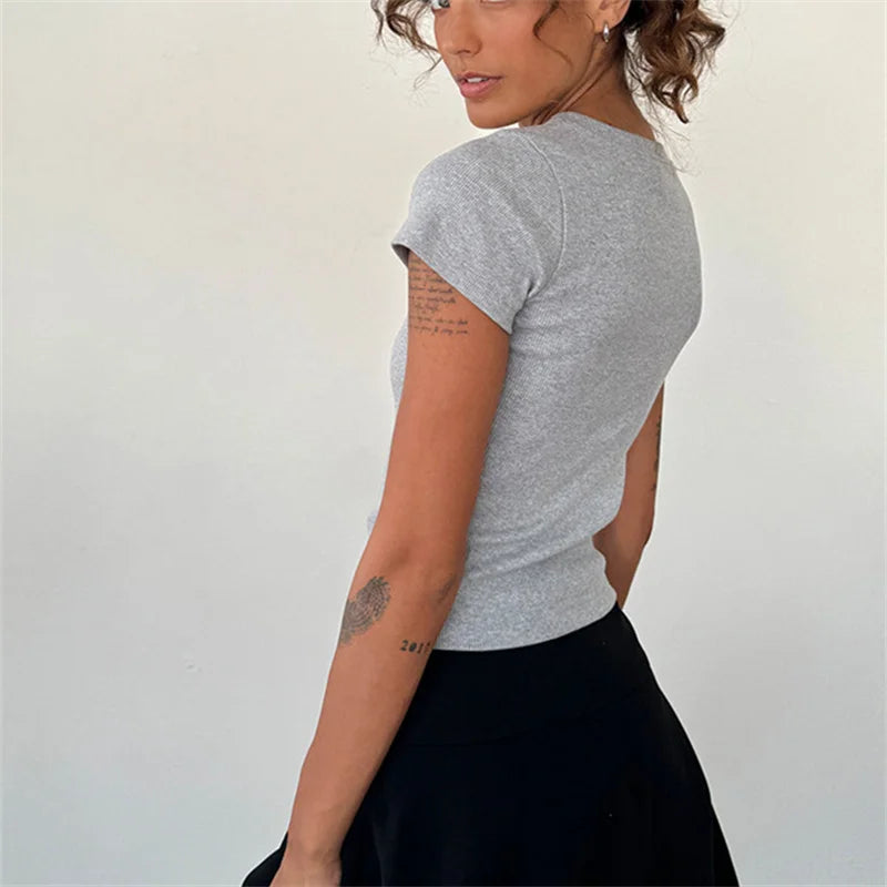 Baby Tee Crew Neck Top