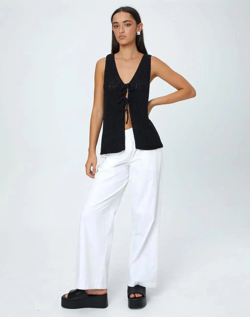 Tie-Front Knit Top