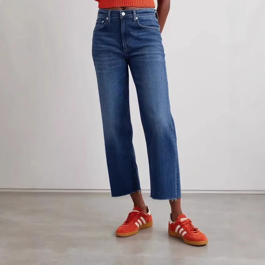 Frayed High-Rise Jeans