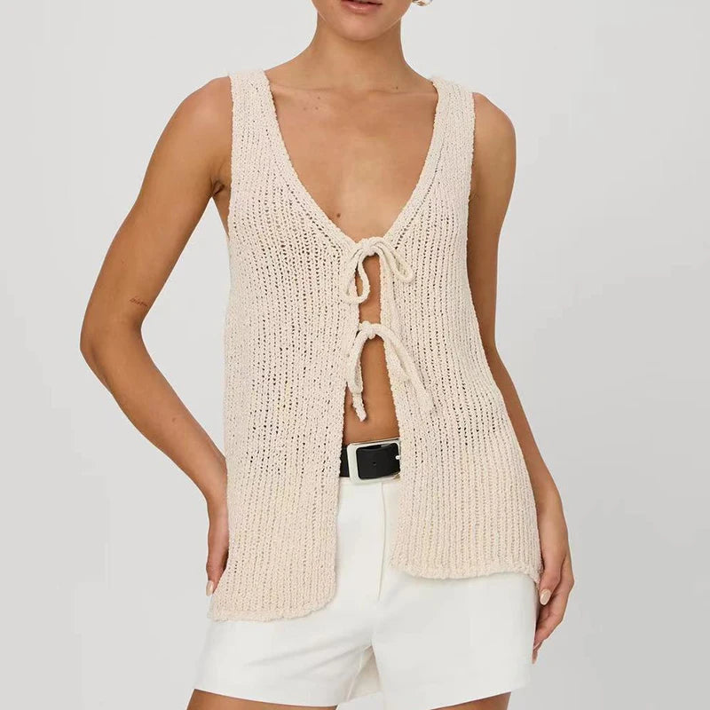 Tie-Front Knit Top