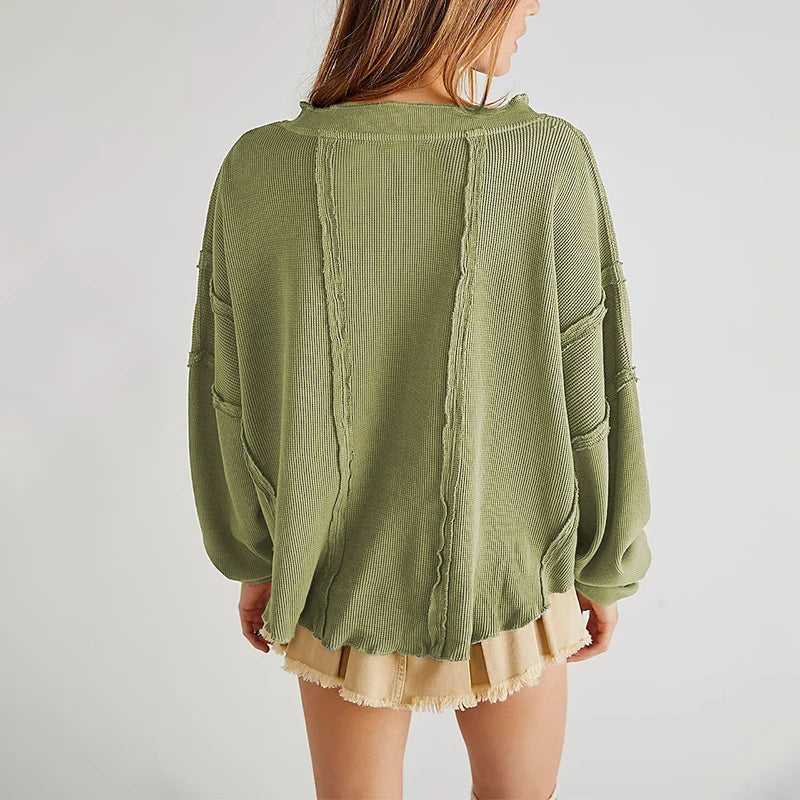 Waffle Long Sleeve Sweater