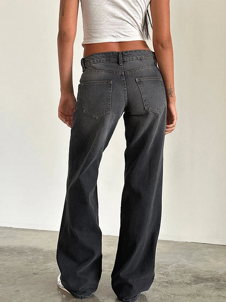Washed Grey Baggy Denim