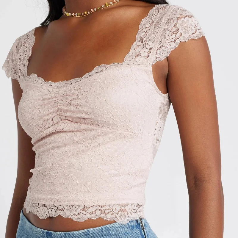 Cap Sleeve Lace Top