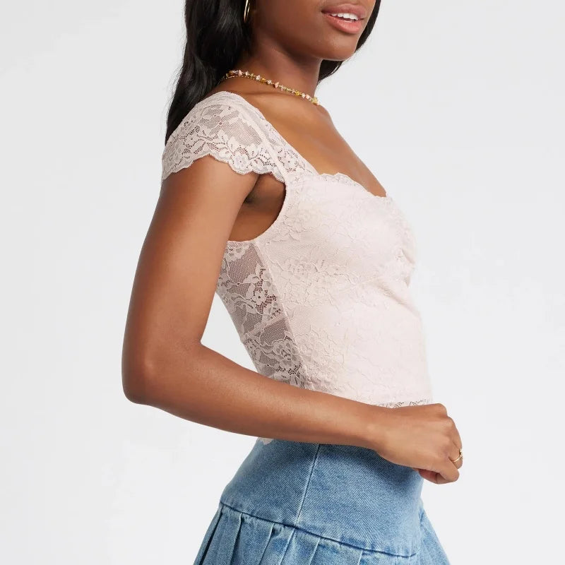 Cap Sleeve Lace Top