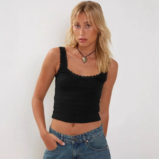 Lace-Trimmed Tank Top