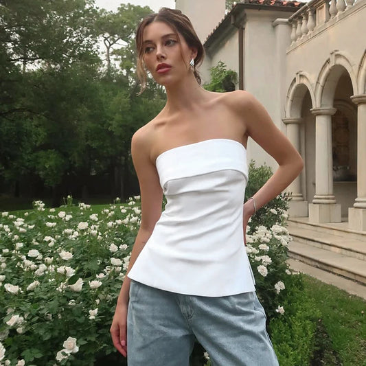 Shoulder Knit Tube Top