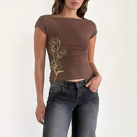 Floral Crew Neck  Top