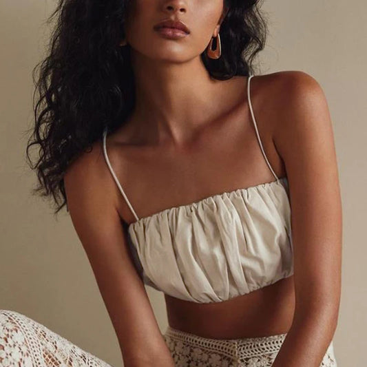 Sleeveless Linen Lace Top