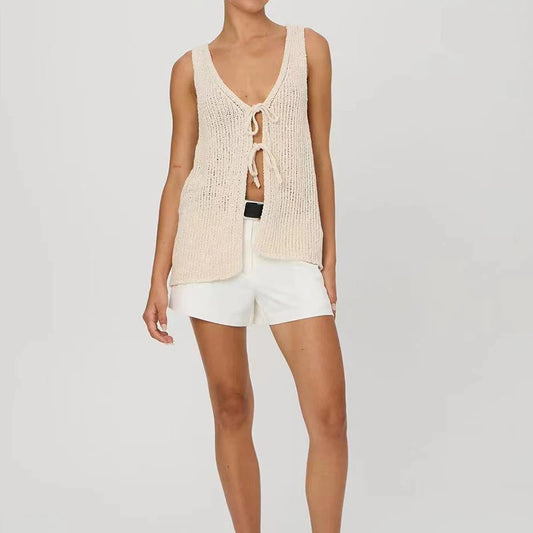 Tie-Front Knit Top