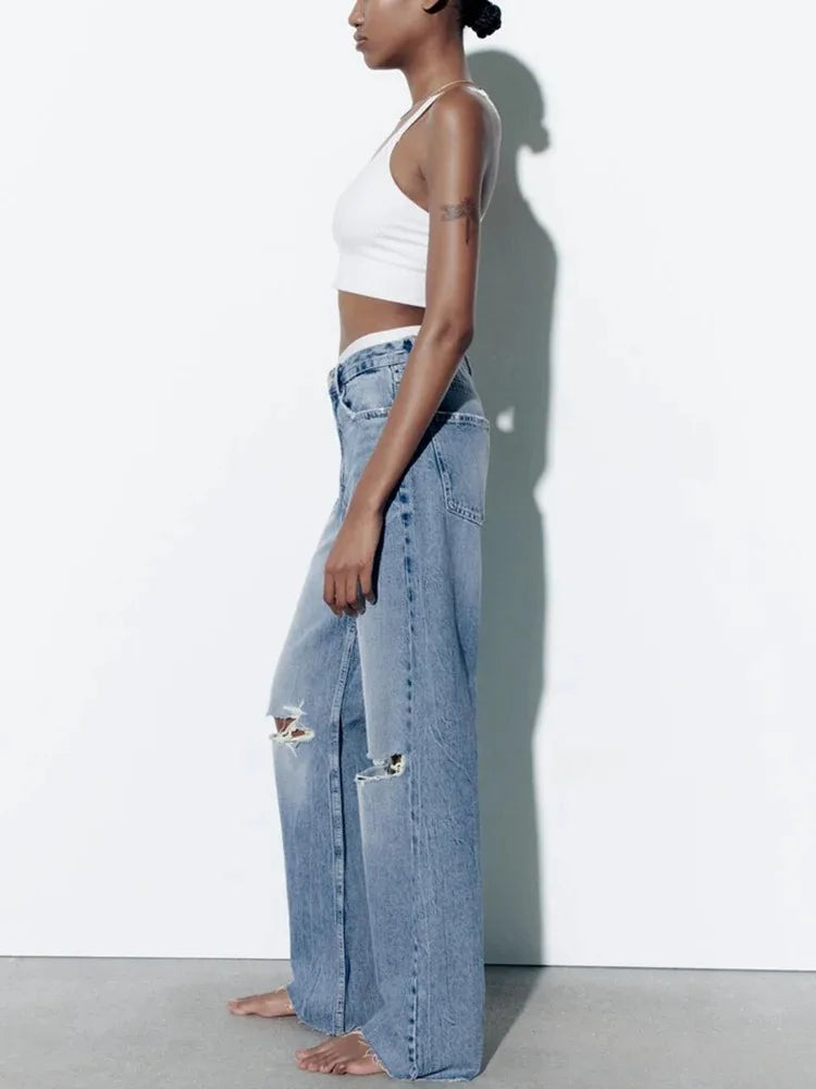 Ripped High-Waist Jeans