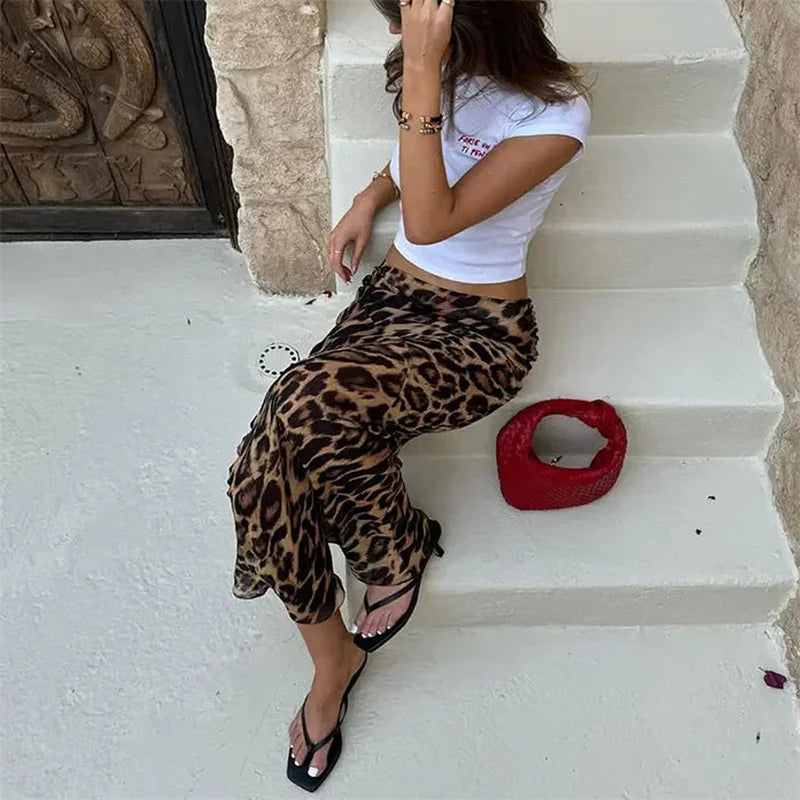Leopard Print Long Skirt