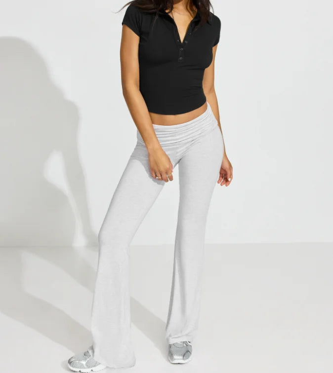 Button-Down Polo Top