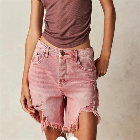 Ripped Pink Denim