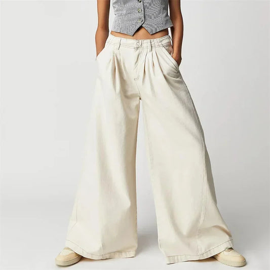 Island Wide-Leg Pleated Pants