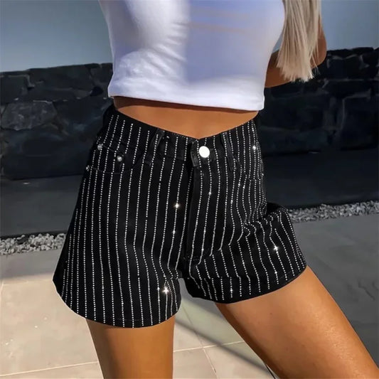 Diamond Stripe Denim Short