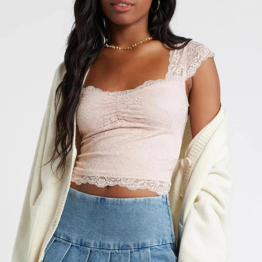 Cap Sleeve Lace Top